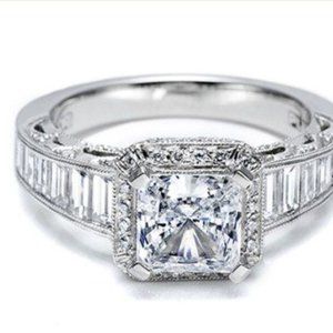 Tacori HT2531 Crescent Platinum Engagement semi mount ring 2.4ct Diamond